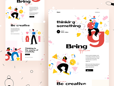 Thinking is the enemy of creativity : Vol 3 agency branding creative dribbble dribbble best shot gradient illustration landing page logo out of the box typography web website design