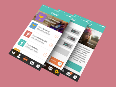 Rewards flat flat design ios retro rewards trend trendy ui user ux