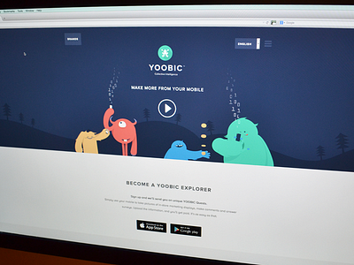 Yoobic app branding flat flat design ios logo rewards user