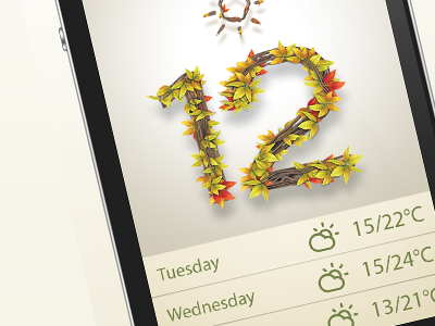 Just another weather app autumn illustration iphone iphone5 ui ux weather weather app