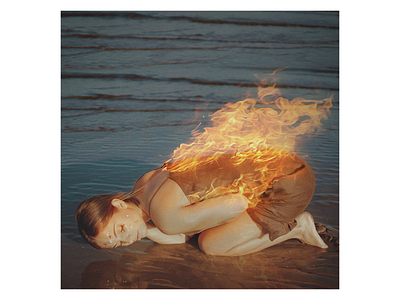Ex.272 abstract album art burning cd ember ep fire flame girl lp ocean surrender woman