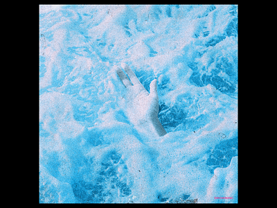 Ex.305 abstract album art blue clouds cyan grain grunge hand sea texture vinyl water