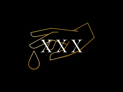 Xxx drop edwin carl capalla gold gradient hand illustration line art line work logo simple xxx