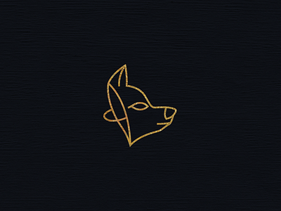 Foxmask animal blue edwin carl capalla fox gold line art logo mask minimal