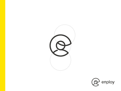 e + person black circle clean e edwin carl capalla minimal monogram person simple yellow