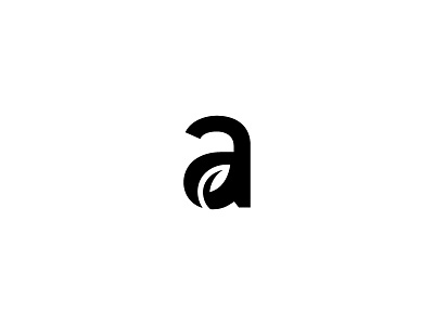 a + leaf black black and white edwin carl capalla leaf letter a minimal monogram simple white yellow