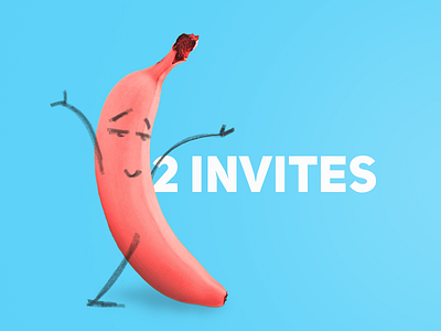 Dribbble invite giveaway! banana blue dribbble giveaway dribbble invite edwin carl capalla giveaway illustration pink quirky