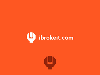 ibrokeit | wrench | phone broke edwin carl capalla fix logo minimal orange phone repair simple startup wrench