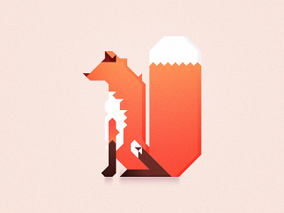 Geometric fox animal bright color edwin carl capalla fox fresh geometric gradient minimal orange summer