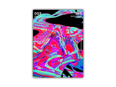 003 abstract challenge design everyday neon poster waves