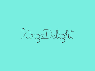 Kings delight cursive design kings delight logo script teal typeface wordmark