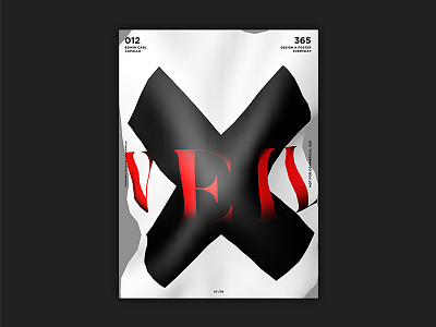 012 challenge design everyday grayscale poster red veil x