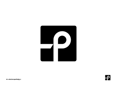 P / Connection black and white edwin carl capalla geometric logo minimal monogram p simple