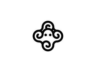 Octupus animal creature geometric logo mark minimal octopus round sea