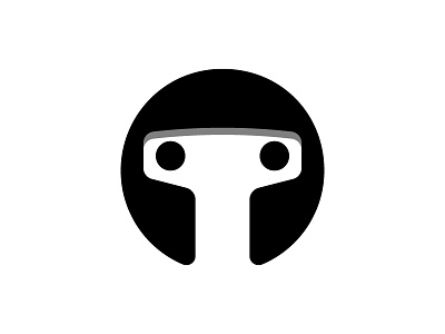 Mercenary mascot bitcoin black. white geometric mascot minimal negative space simple