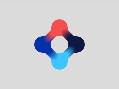 Teamwork abstract branding connected geometric gradient mark simple spheres unique