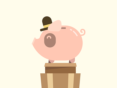 Piggy~~~~ art cute hat minimalism pig piggy pot saving