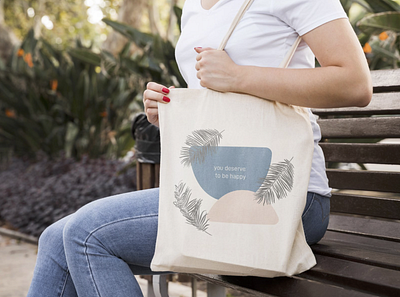 Wellbeing tote bag design art branding design illustration logo minimal minimalist product design tote bag vector