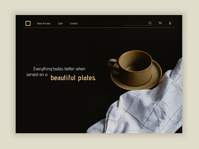 Pottery Shop Website design minimal ui web