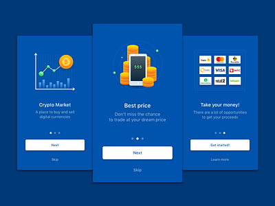 Onboarding for the cryptocurrency project bitcoin chart coin crypto currency graph illustration login mobile onboarding registration schedule