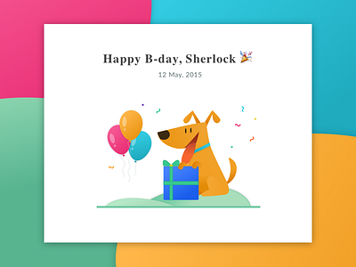 Happy Birthday card with illustration
