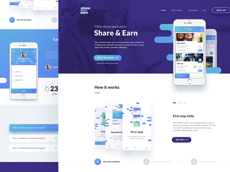 Landing Mobile App by Mdesign on Dribbble