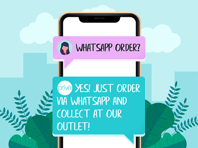 Privé WhatsApp Food Order branding cafe food food delivery food delivery app illustration online restaurant social media