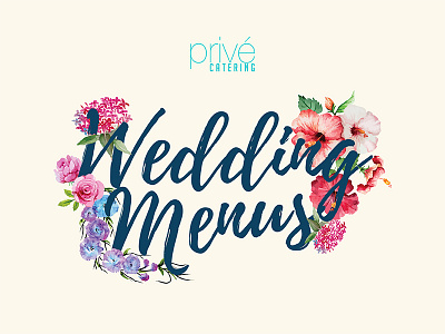 Privé Catering Wedding Menu Header floral garden header menu wedding