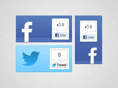 Facebook & Twitter Share Button Surround bird blue facebook light blue media share social surround twitter