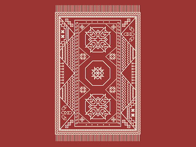 rug screenprint template carpet illustration lines orient tapestry