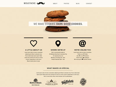 Moustache Milk & Cookie Bar moustache responsive webdesign