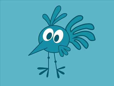 Odd Blue Bird bird cartoon hand drawn silly