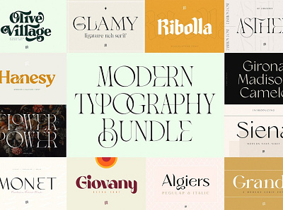 The Modern Typography Bundle branding design icon illustration logo photos typography ui ux vector