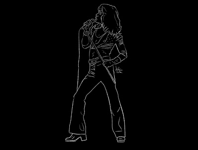 Freddie Mercury Line Art black and white freddie mercury graphich design illustration line art queen