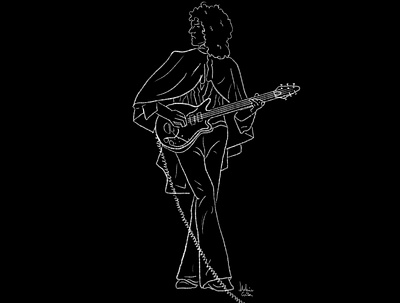 Brian May Line Art brian may guitar illustration line art line artwork musician queen rock band