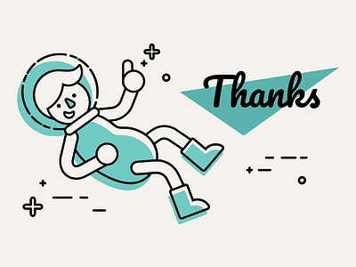 Thanks Illustration astronaut illustration retro space thanks vector