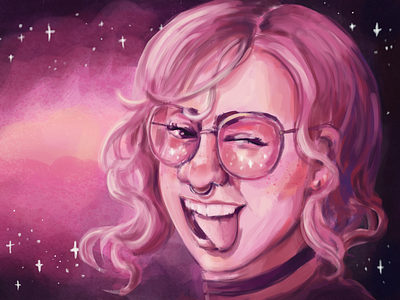 Spaced Out digital painting illustration painting people photoshop pink portrait space