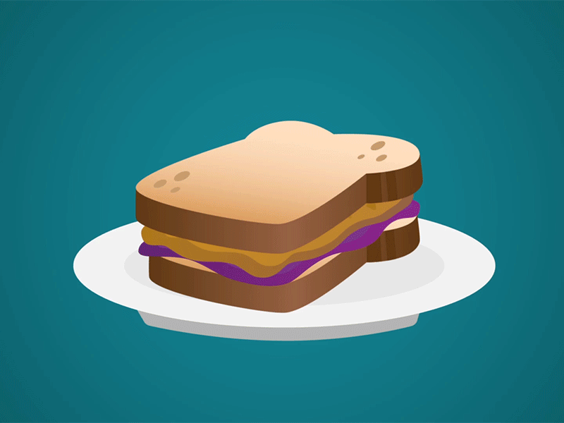 Sandwich Drop animation bread fall illustration jelly loop motion graphics peanut butter sandwich vector