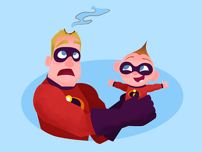 Incredibles 2! disney fan art hero illustration incredibles jack jack mr. incredible pixar superhero uniform