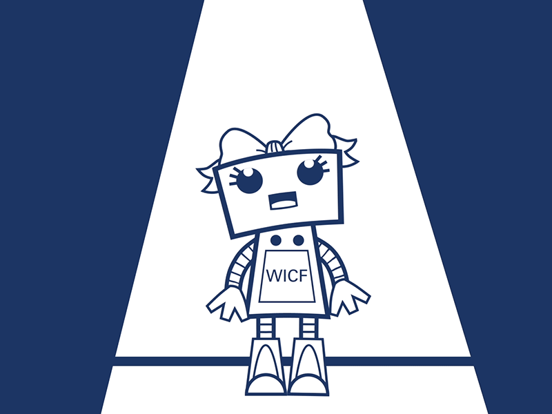 WICF Film Festival Opener animation character animation comedy feminism film festival girl mascot opener robot wicf women