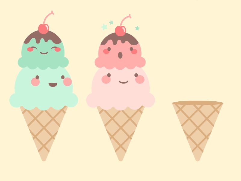 National Ice Cream Day 🍦 after effects animation character design ice cream ice cream cone illustration illustrator pastel vector