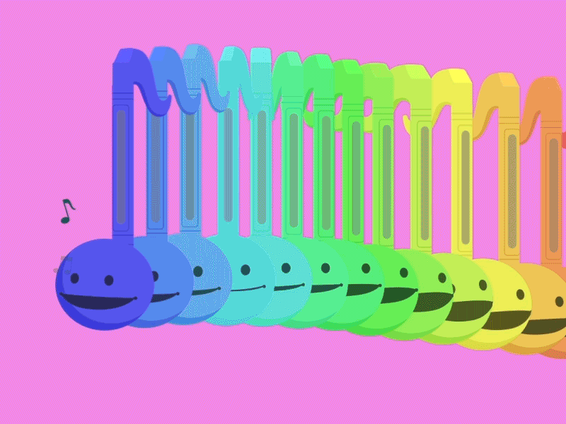 Otamatones- Uncommon Musical Instrument Day 🎶 2d after effects animation illustration illustrator instrument joysticks n sliders loop music otamatone rainbow vector