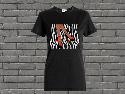 Black t-shirt with zebra print and red stilettos black and white print fashion heels legs red shoes shoes stilettos stripes youth print zebra