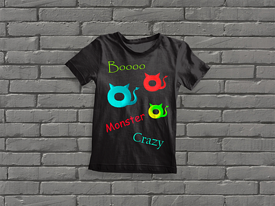 Black t -shirt for baby with a monster ptint boo bts crazy creature cute funny halloween horror japan japanese jimin jin jungkook kpop monster rap monster retro suga taehyung vintage