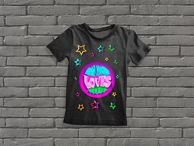 Kids t shirt. My mom loves me blue child for a child for a newborn green lettering for children love mom mom loves me motherhood multicolored pink stars text