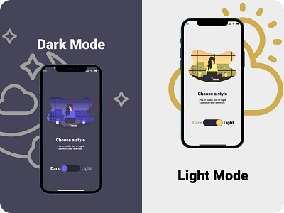 On/Off Switch | Daily UI Challenge 014 app daily 100 challenge dailyui dailyuichallenge dark mode dark theme dark ui day design iphone minimal night mode ui