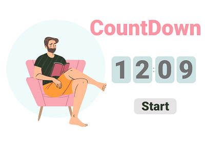 Countdown Timer | Daily UI Challenge 015 app character countdown countdown timer daily 100 challenge dailyui dailyuichallenge design minimal time ui website