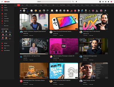 Youtube redesign app daily 100 challenge design illustration logo minimal motion graphics redesign ui youtube