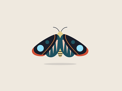 moth art deco flat retro