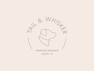 Tail & Whisker Dog Bandanas Logo austin branding flat icon illustration logo